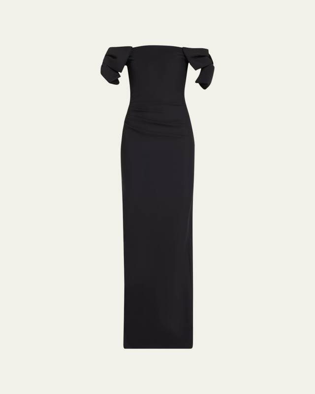 Bunjirai Off-Shoulder Bow Column Gown